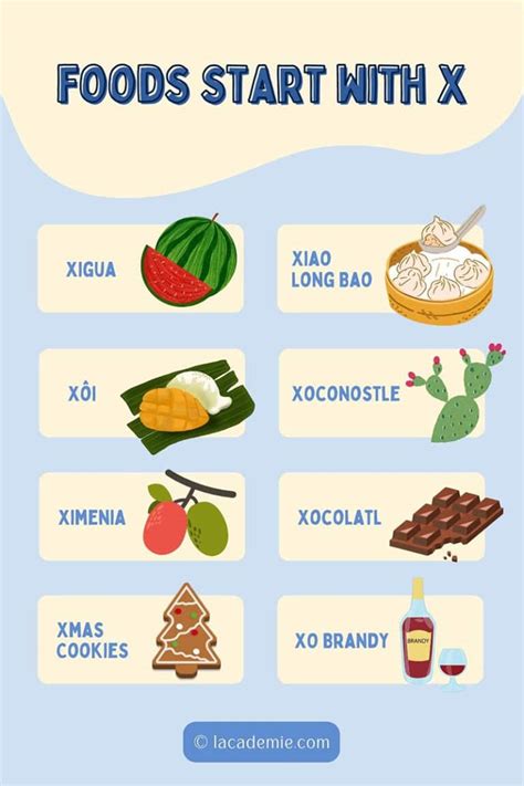 foods that start with x.